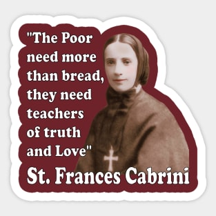 St Frances Cabrini Catholic Saint Sticker